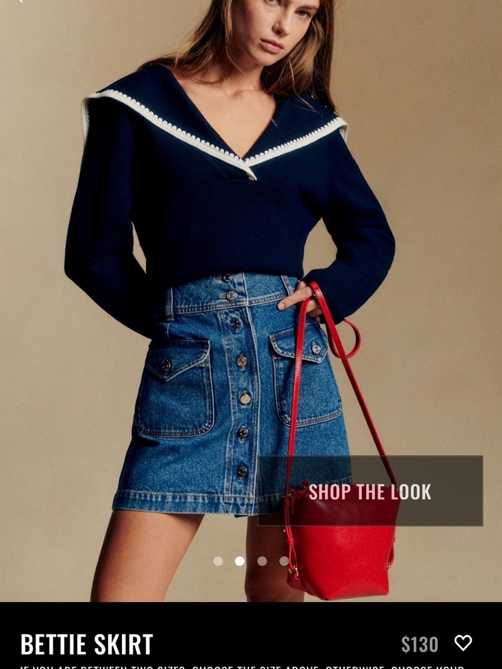 Sezane Bettie Denim Mini Skirt - Blue (NWT) - Picture 3 of 5